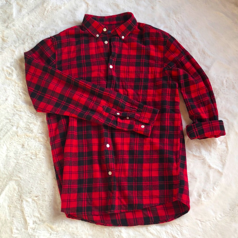 SUIT plaid button up- Like new!